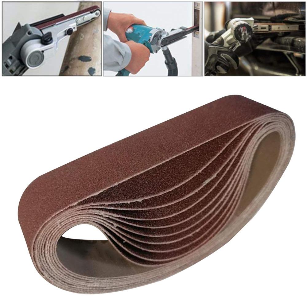 10pcs Alumina Abrasive Sanding Belts Belt Sander Sandpaper Cutting Machine