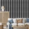 Black and white checkered wallpaper, graphite and black, for living room and bedroom, 50x1000
