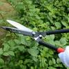 Сверхпрочные садовые ножницы из марганцевой стали с эргономичной железной ручкой и красной рукояткой - Портативные для газона, живой изгороди, забора, падуба