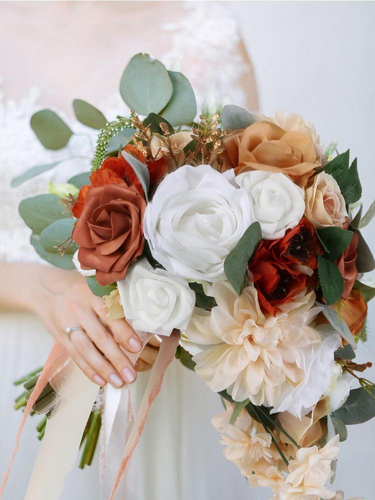 1шт искусственный букет каскадные искусственные цветы свадебные букеты для невесты свадебные букеты для невесты для свадебной церемонии и годовщины