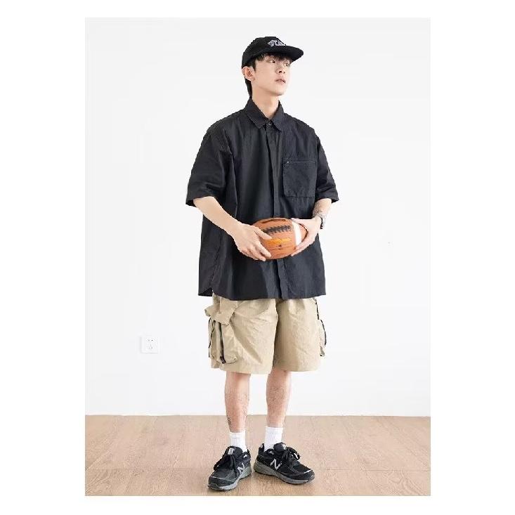 Ретро рубашка мужская летняя одежда в стиле Гонконга, студенческий свободный и нишевый дизайн, забавный новый мужской топ для верхней одежды 2024