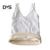 Winter Women Thermal Vest Seamless Thick Plush Fast Temperature Lock V Neck Slim Fit Elastic Sleeveless Inner Wear Bottoming Tank Top