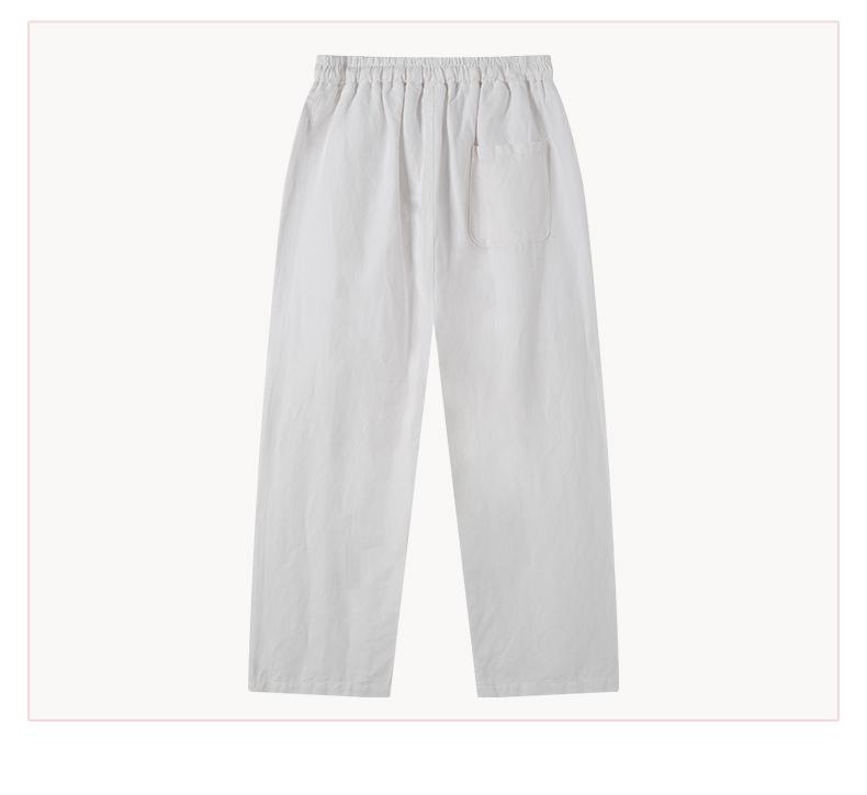 Женские брюки-морковь из хлопкового твила - Однотонные белые, Повседневный летний стиль