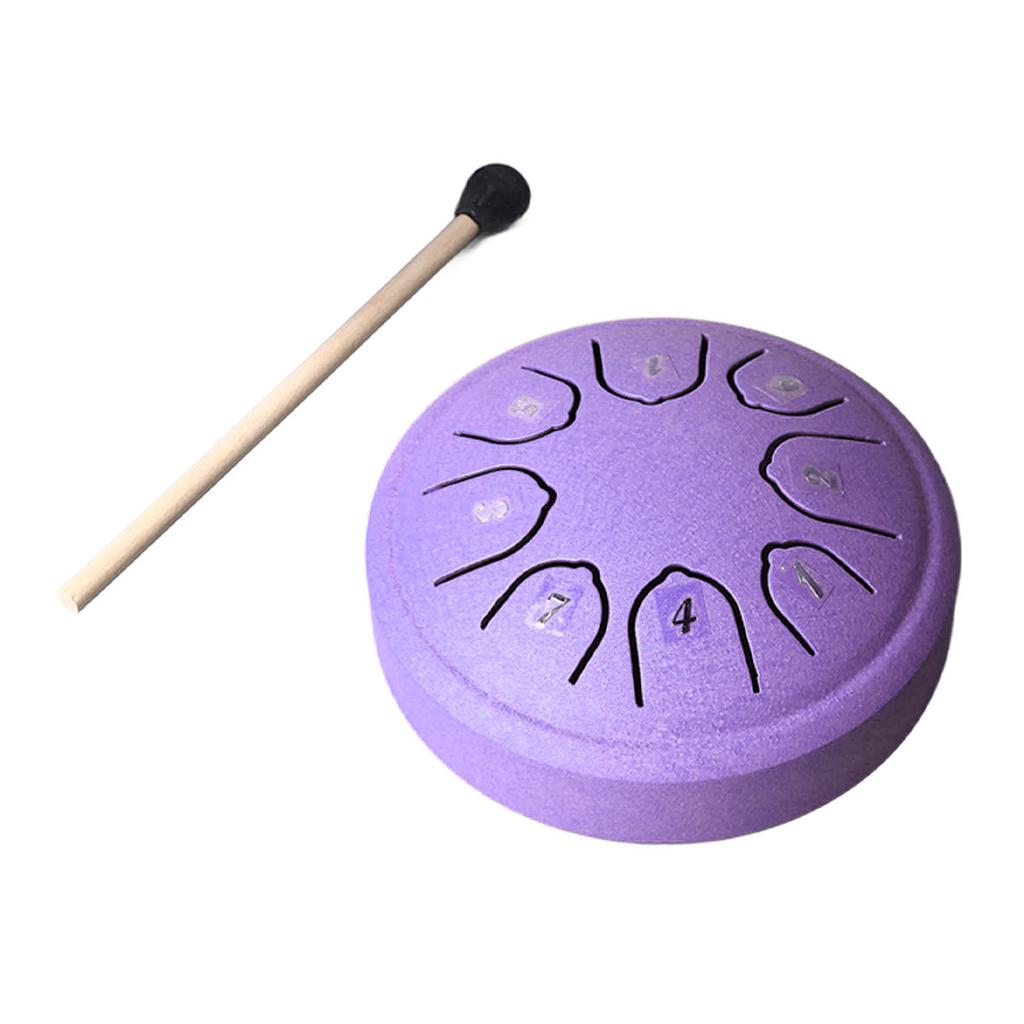 Язычковый барабан 4,5 дюйма 8 тонов До мажор Углеродистая сталь Мини язычковый барабан для взрослых детей начинающих Фиолетовый