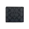 COACH Canvas Card Holder Wallet Mens Black Antique Nickel