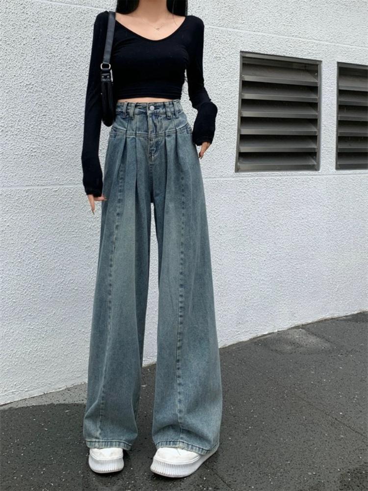 High Street 90s Y2k Винтажные свободные джинсы Женские Эстетические Ретро Уличная одежда Мешковатые джинсовые брюки Harajuku Корейские повседневные широкие брюки