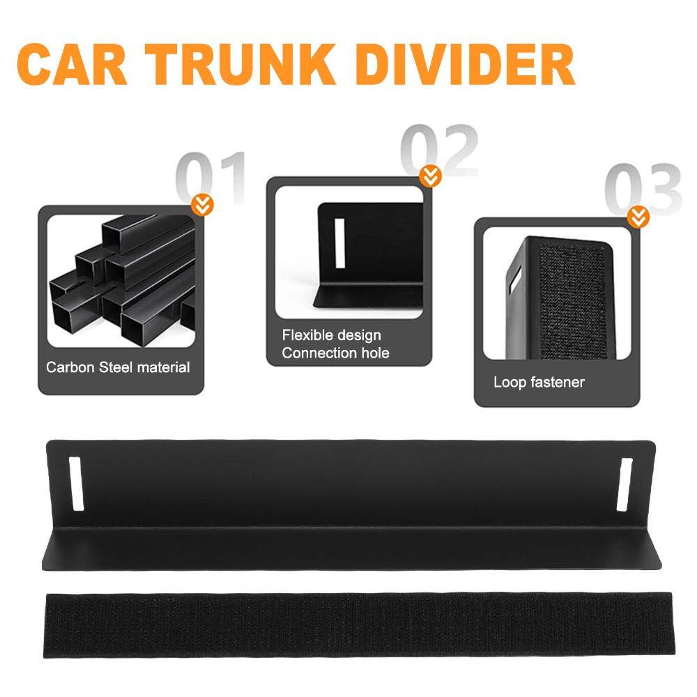 3Pcs Carbon Steel Rear Trunk Organizer 30x5cm Car Boot Splitter Car Trunk Divider  Rear Storage