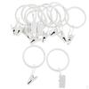 12 Pack Rings with Curtain Clips Strong Metal Decorative Drapery Vintage , White Porcelain 32mm