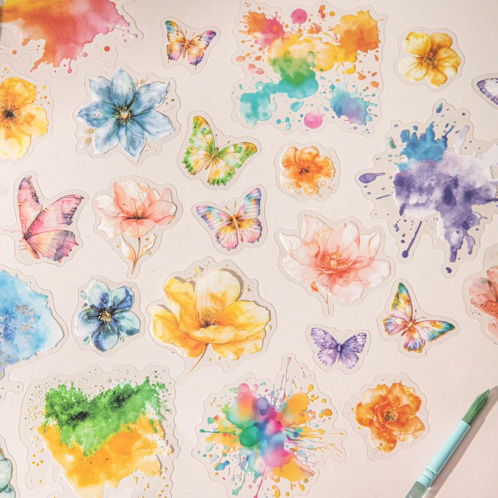 25pcs/1lot Kawaii Stationery Stickers Butterfly Dream Flower Room Diary Decorative Mobile Stickers Scrapbooking Craft Stickers