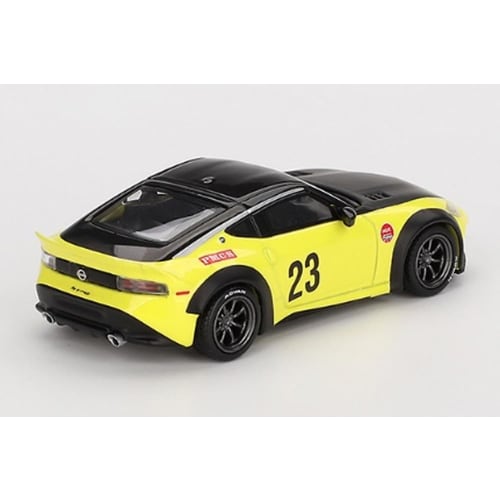 MINI GT 1/64 Nissan Z LBNATION WORKS Ikazuchi Yellow (Left-Hand Drive) Finished Product
