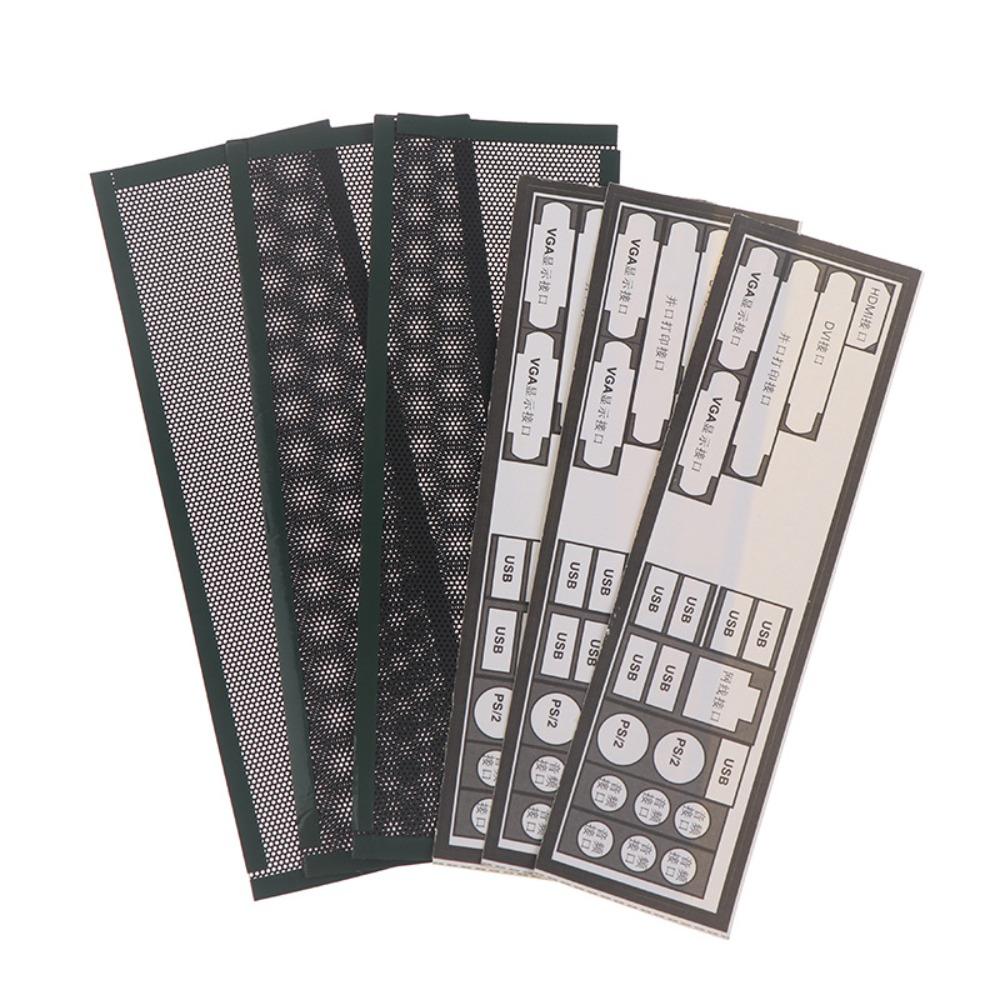 3Pcs Black I/O Back Plate DIY PC Rear Bracket Stable Case Shield Case Modding