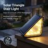 2 pcs Solar LED Stair Light Fence Triangle Pathway Deck Lamp Outdoor Garden Decorative Yard Porch Front Door Driveway Lighting