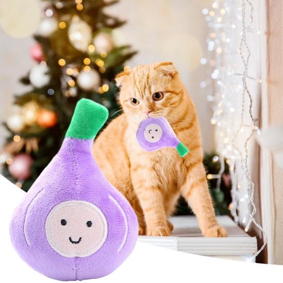 Интерактивные игрушки для кошек в форме кошачьей мяты, забавная чесночная ткань в форме лука, прочная мягкая плюшевая устойчивая к укусам игрушка для скрежетания зубов, игрушка для кошки