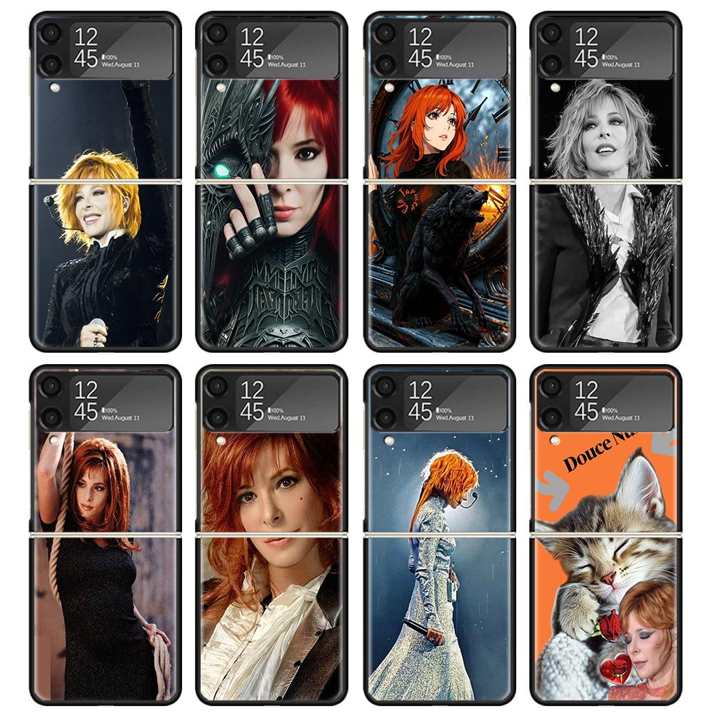 Mylene Farmer Case For Samsung Galaxy Z Flip 7 6 5 4 3 z Flip7 Flip6 Flip5 Flip4 5G Phone Cover Flip3 Folding Coque