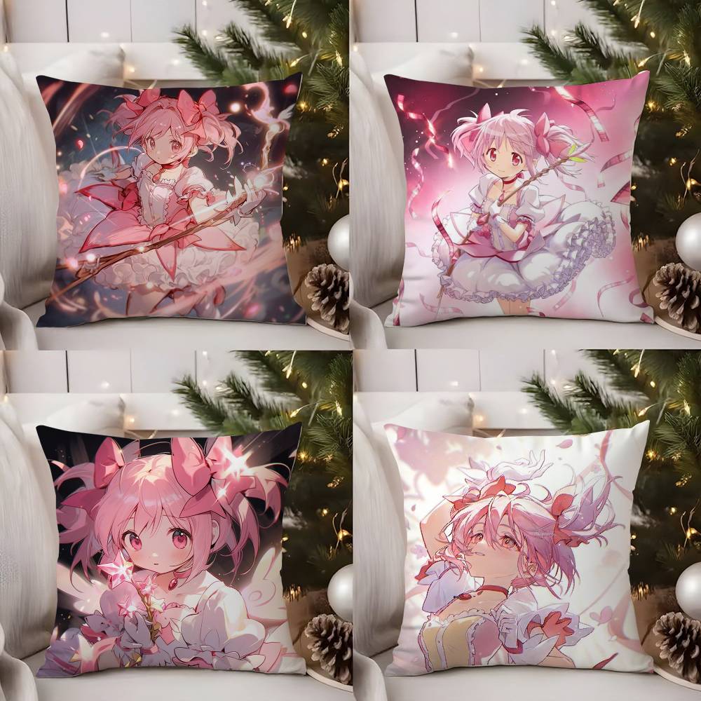 Наволочка M-Madoka M-Magica Диванная Короткий Плюш Двусторонняя HD Печать Комната Домашний Офис Подарок Чехол для Подушки