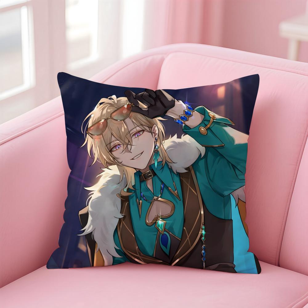 Game Honkai Star RailCool Cushion Cover Pillowcase Short Plush Invisible zipper Room Sofa Cushion Cover