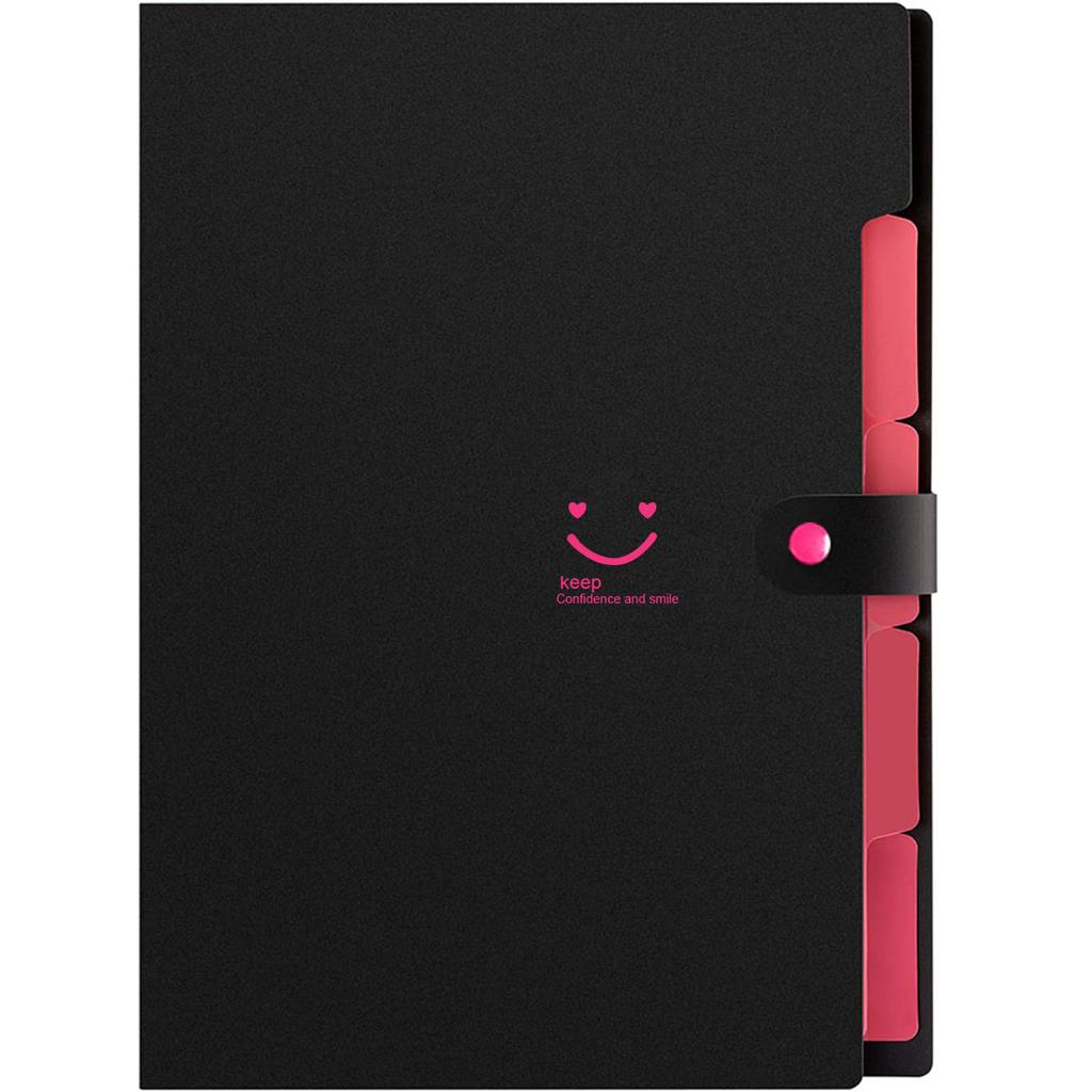 A4 Multi-Layer Folder Dutton File Bag File Bag Candy Color Five Grid Organ Bag Large Capacity Korean Simple Office Stationery