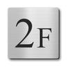 Katachi Lab Floor Number Display Plate 2F Numbers 2nd Floor Stainless Steel Style Silver Outdoor Suitable Seal Type 150 Square Made In Japan
