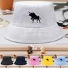 Strong Bull Print Bucket Hat , Animal Fisherman Cap Fit Solid Color Simple Basin Hat