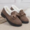 2024 Winter New Cotton Shoes Women Soft Bottom Non-slip Short Bows Snow Boots Comfort Warm Flat Casual Shoes Boots Women