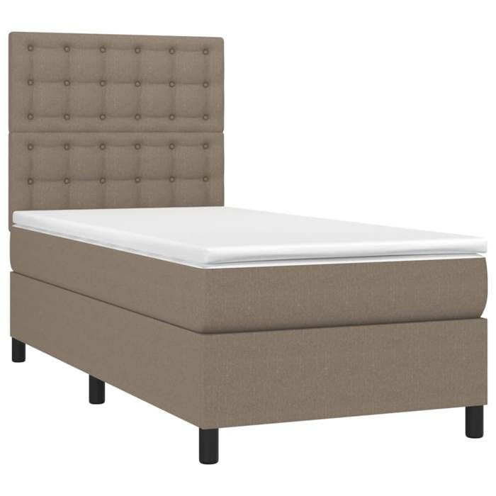 Maison Exclusive - Sommier à lattes de lit avec matelas Taupe 100x200 cm Tissu