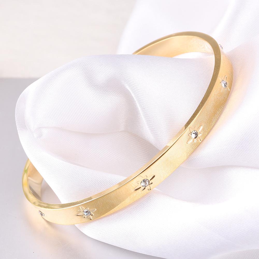 -shaped Bangle Eight Mang Star Open Bracelet Adjustable Zircon Stacked Woman Bracelets Gifts For Mom