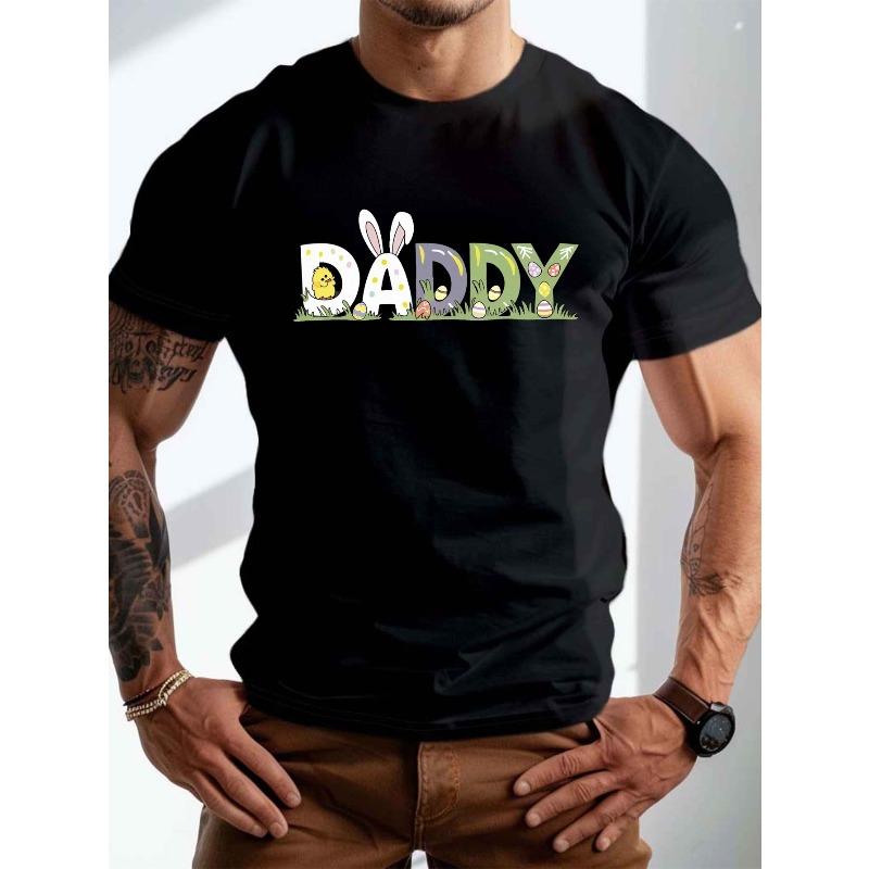 Европейский размер DADDY с пасхальными украшениями Мятая Плюс Размер Мужская Футболка, ПЛЮС РАЗМЕР