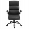 Black eco-leather swivel office chair, tilt, foldable armrests