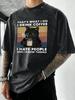 Cats Love To Drink Coffee Pattern Washed TShirts Men Oversized Casual T Shirt Sport Crewneck Tee Tops Cotton Summer Clothes