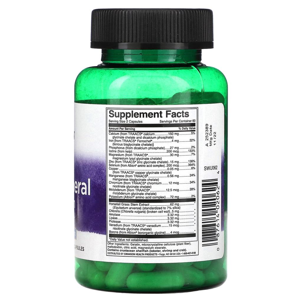 Albion Multi Mineral with Iron, 120 Capsules