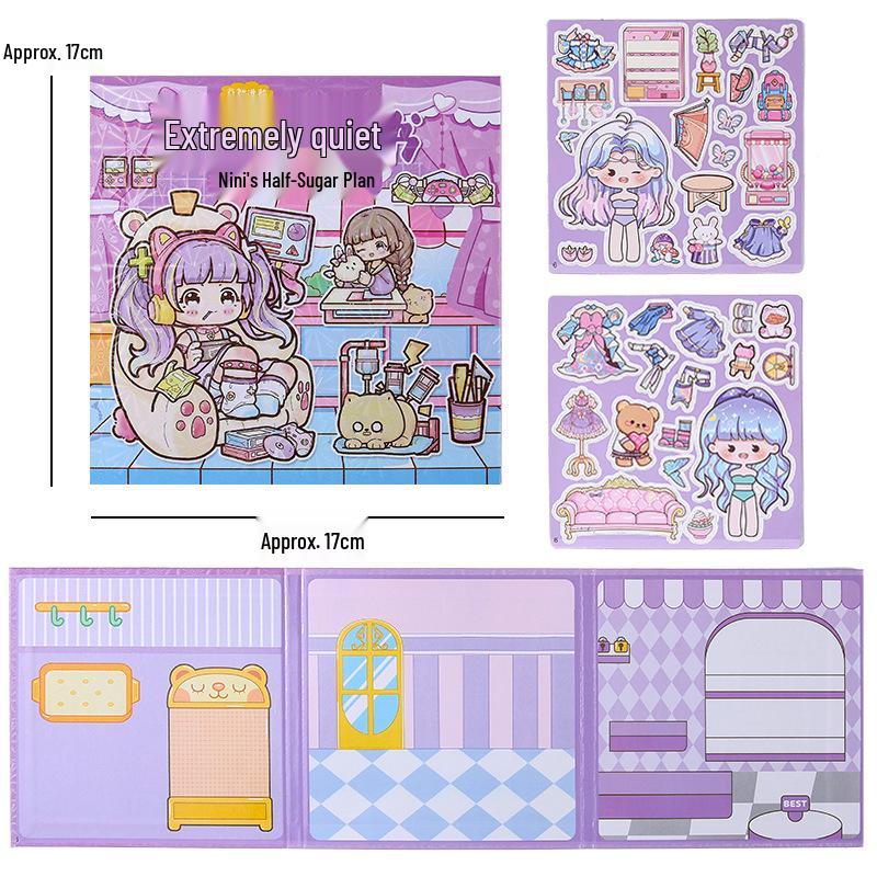 Cute Cartoon Dress-Up Sticker Book for Girls: Kindergarten Gift & Teen Decompression Activity