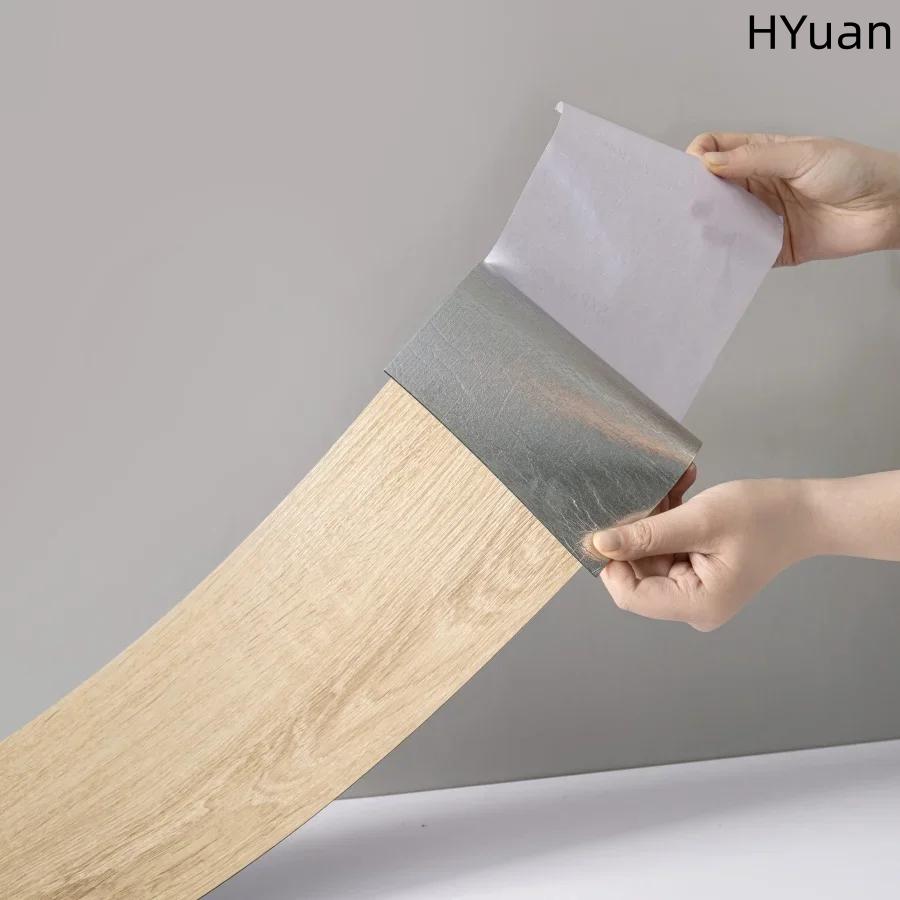 HYuan 10 шт. 50 см x 15 см ПВХ Напольные наклейки Самоклеящиеся Утолщенные Напольные наклейки под дерево Наклейки Гостиная