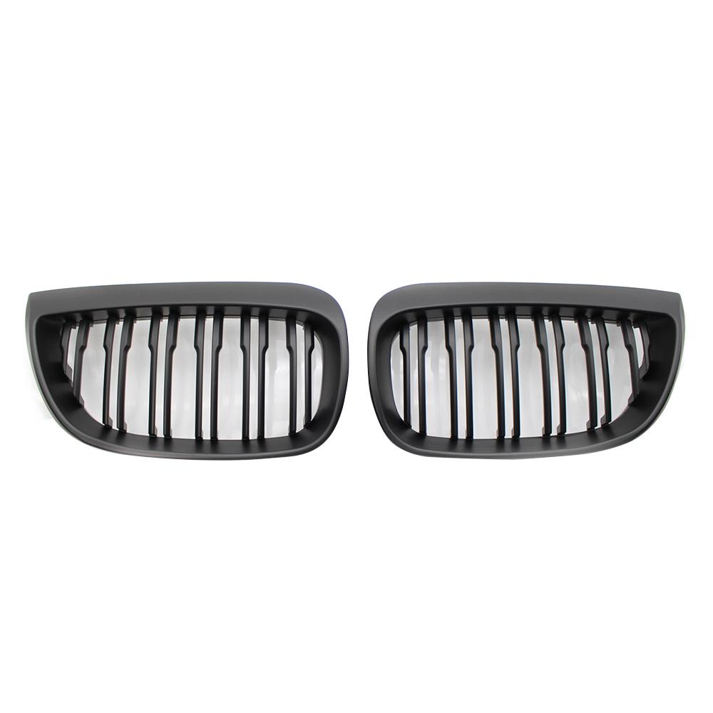 Передний бампер, решетка для почек, 2 планки для BMW 1 серии E81 E87 2004-2007, высококачественная гоночная решетка, глянцевый черный авто экстерьер