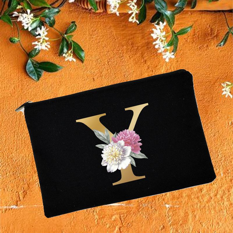 Косметички для подружки невесты с цветочным принтом алфавита, косметичка для свадебной вечеринки, косметичка, необходимые женские сумки-тоут, свадебные подарки