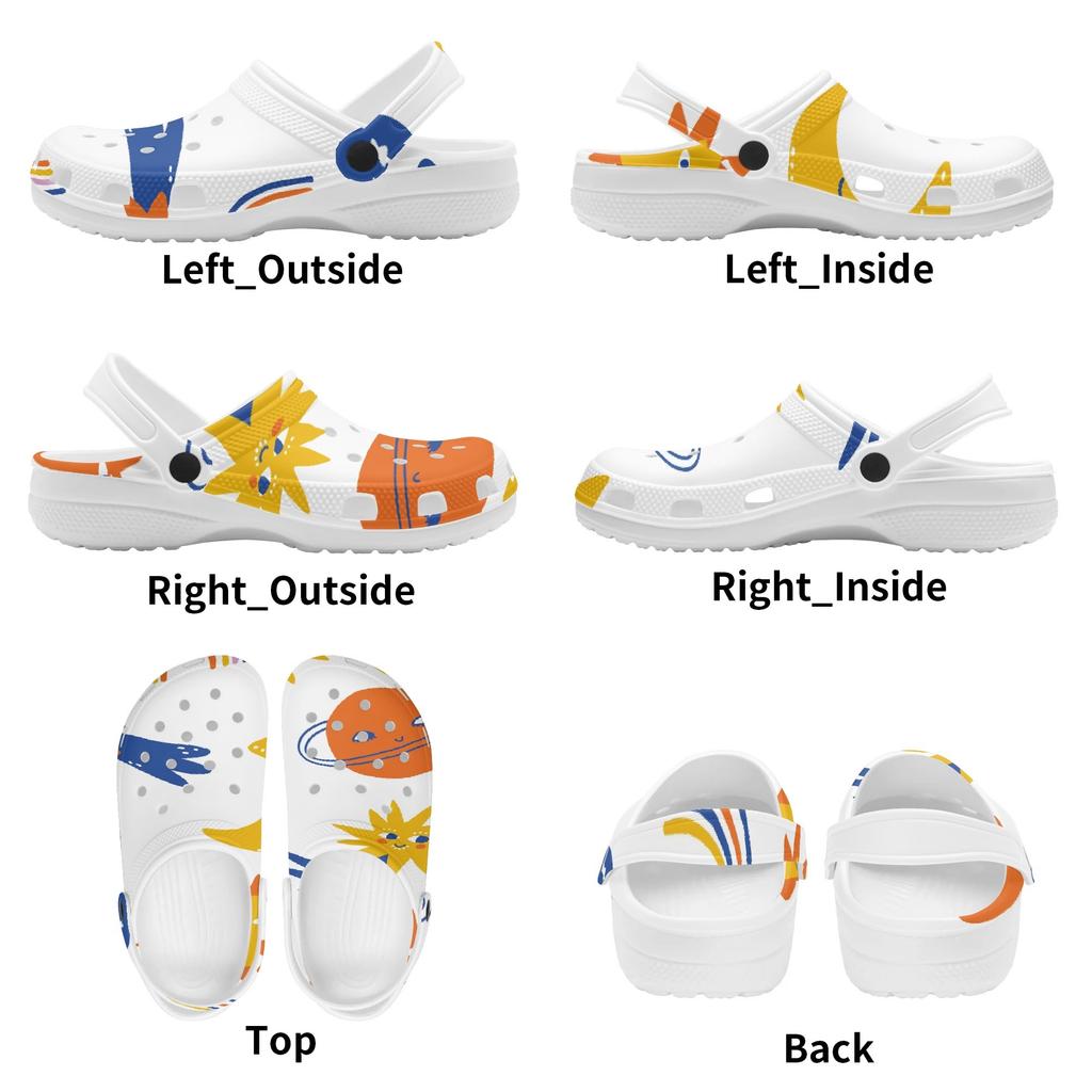 Cartoon Printed EVA Clogs for Women Men Lightweight Breathable Slip On Casual Shoes Soft Sole Summer Sandals Daily Comfort Wear