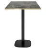 60 X 60 Cm High Table - Round Model, Metallic Stone, Brass Edges