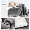 Double Layer Flannel Sherpa Throw Blanket, Thick Warm Solid Color Blanket, All Season Home Sofa Bed Cover