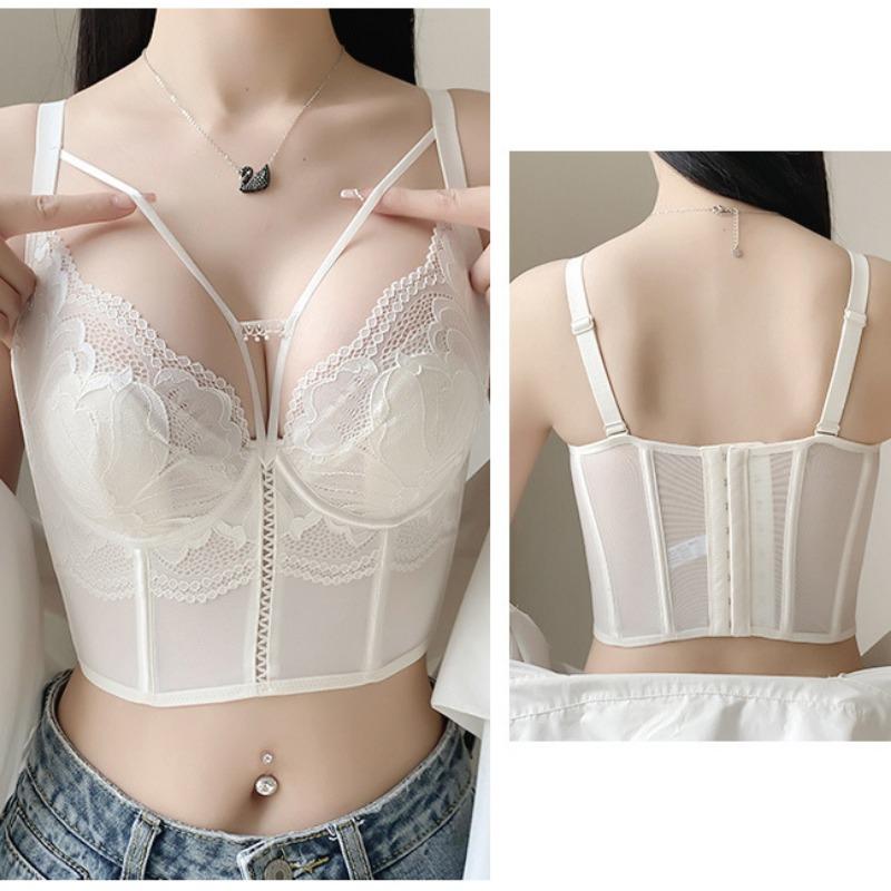 Бюстгальтер из рыбной кости, летнее кружевное нижнее белье, женское сексуальное мягкое стальное кольцо для сбора груди, бюстгальтер