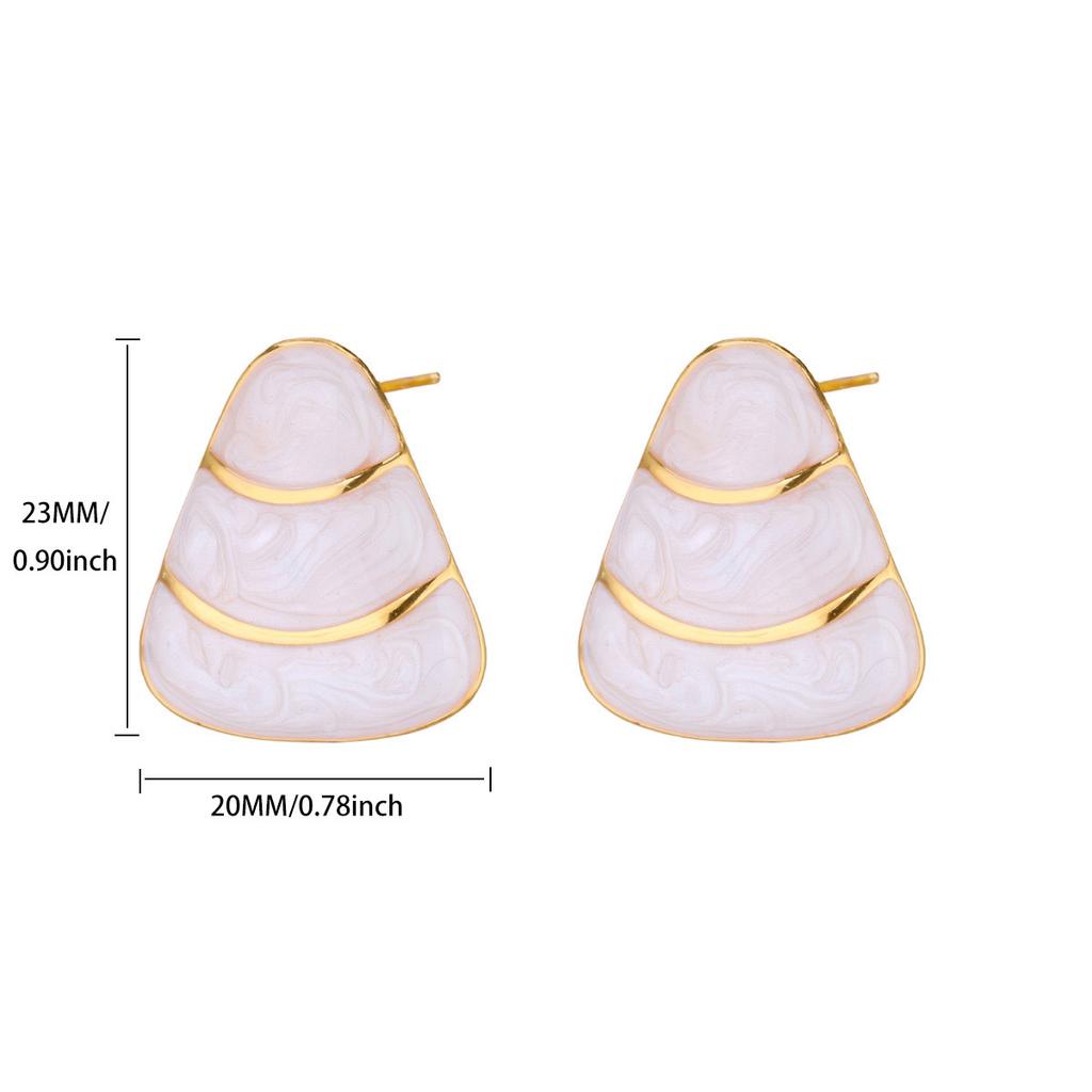 18K Gold‑Plated Stainless‑Steel Triangle Drop Women Earrings, Stylish Simple High‑Sense Versatile Ear Jewelry