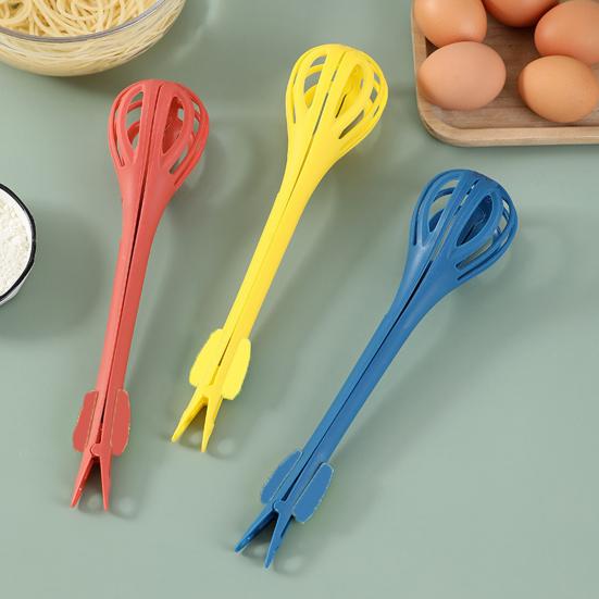 3 в 1 Многофункциональный венчик для яиц, инструмент для зажима еды, удобная ручка, не скользит, для выпечки яиц, перемешивания