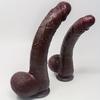 Скимитар Дилдо – Очень большой изогнутый силиконовый дилдо двойной плотности, с реалистичными венами, на сильной присоске, взрослая секс-игрушка для пар