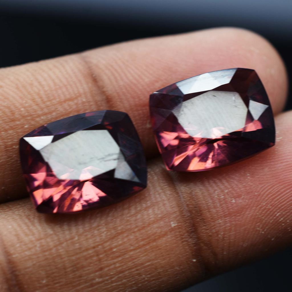Cushion Natural Padparadscha Sapphire 20.10 Ct Pair Fabulous Certified Gemstone