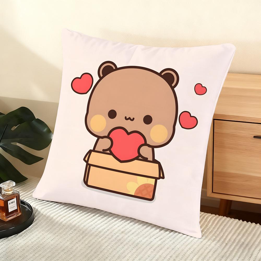 Bubu And Dudu Cushion Cover Soft Short Plush Pillow Cover Smooth Cozy Texture Aesthetic Cushion Case Home Decor