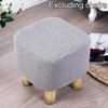 Footstool Slipcovers Home Decor Footrest Cover Washable Stretchable Anti-dust Waffle-Knit Square Round Stool Cover