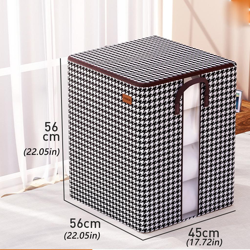 Foldable Quilt Storage Box Visiable Window Big Capacity Non-Woven Portable Clothes Organizer Baby Toys Rag Container Cases Items