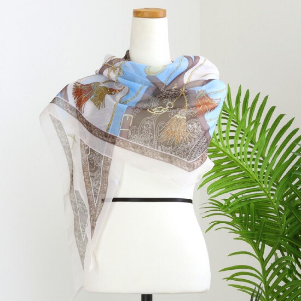 Shop Chiffon Diamond Fashion Scarf Ivory Drn Wsc 0429
