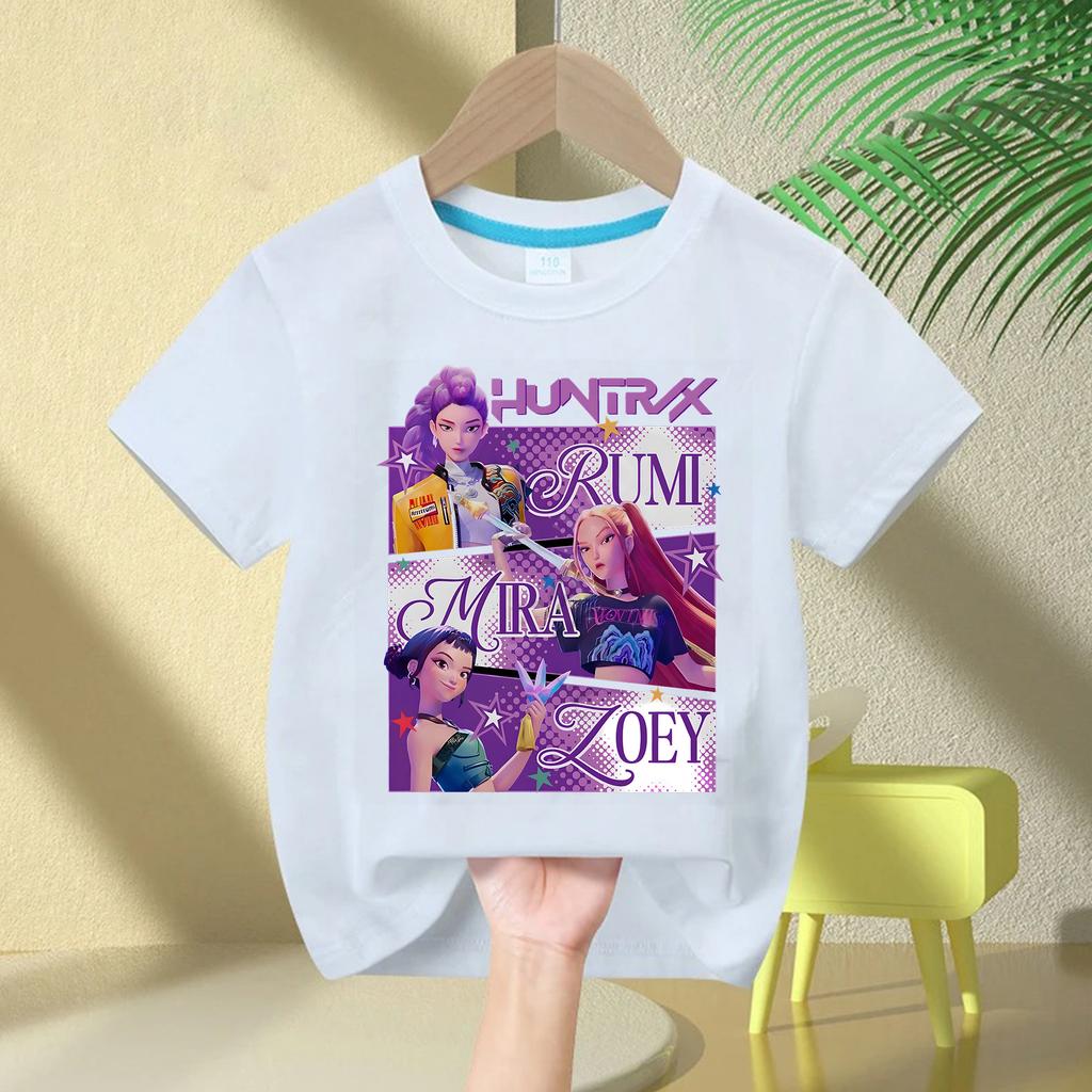 Issiq Film Paxtali Chaqaloq Qizlar Futbolkasi Bolalar Kiyimi KPop Demon Ovchilari Muhlislari Sovg'alari Bolalar Kiyimi Moda Kundalik Toplar