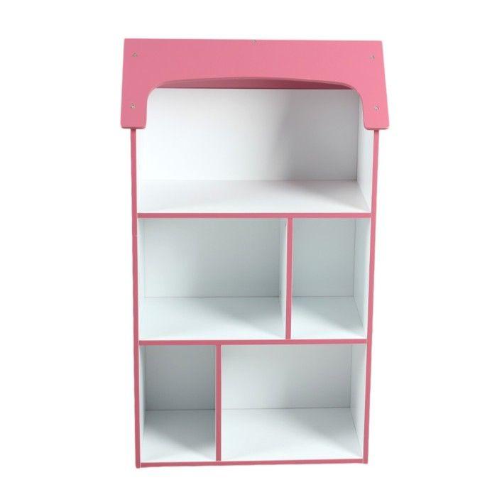 Étagère enfant GINGER HOME SUPER GIRL – Meuble de rangement en bois en forme de maison, rose, 91,5 cm – Bibliothèque jouets