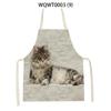 Cartoon Cute Cat Printed Sleeveless Apron Black Kitchen Apron Women Cooking Apron Home Baking Antifouling Antifouling Bib