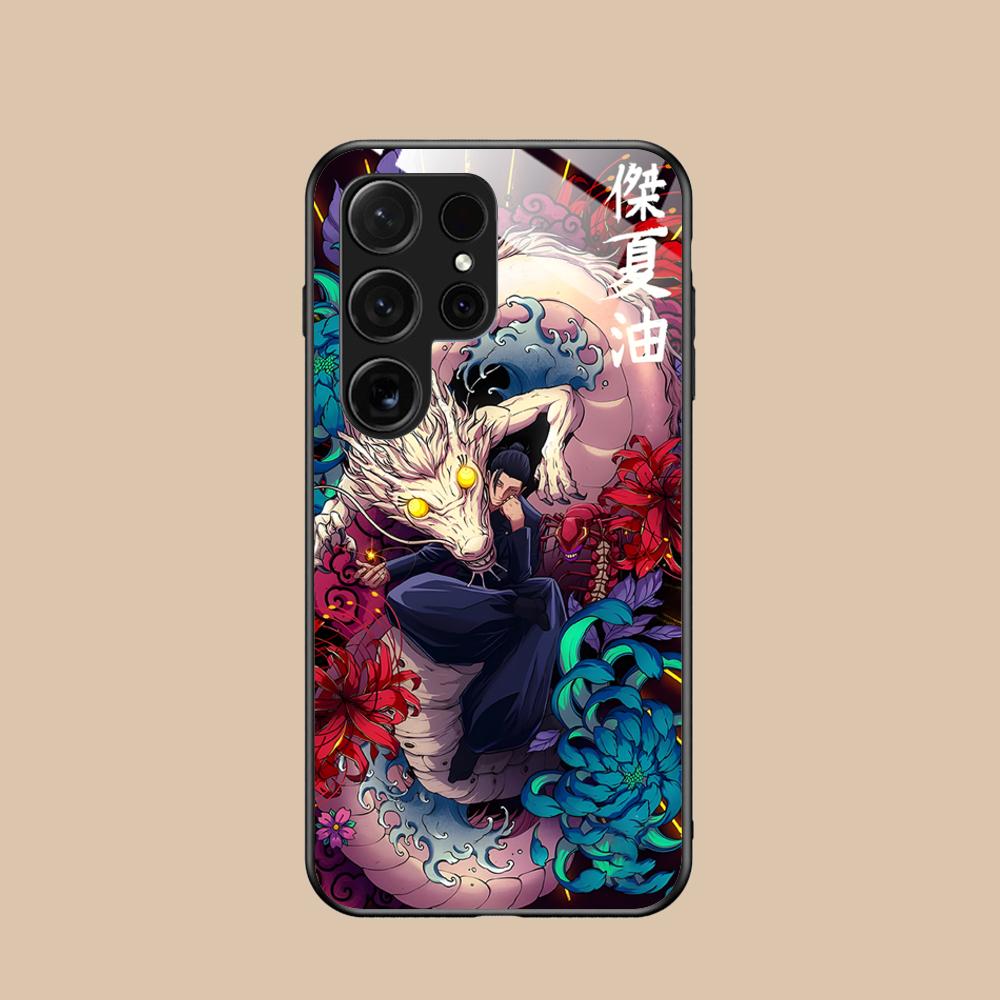 Чехол для телефона Jujutsu Kaisen Geto Suguru для Samsung Galaxy A56 55 54 53 52 51 36 35 34 23 16 15 5G Стеклянный Цветной Чехол Роскошный